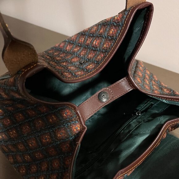 Rare Longchamp  Wool/Leather Tote Bag - Picture 4 of 12